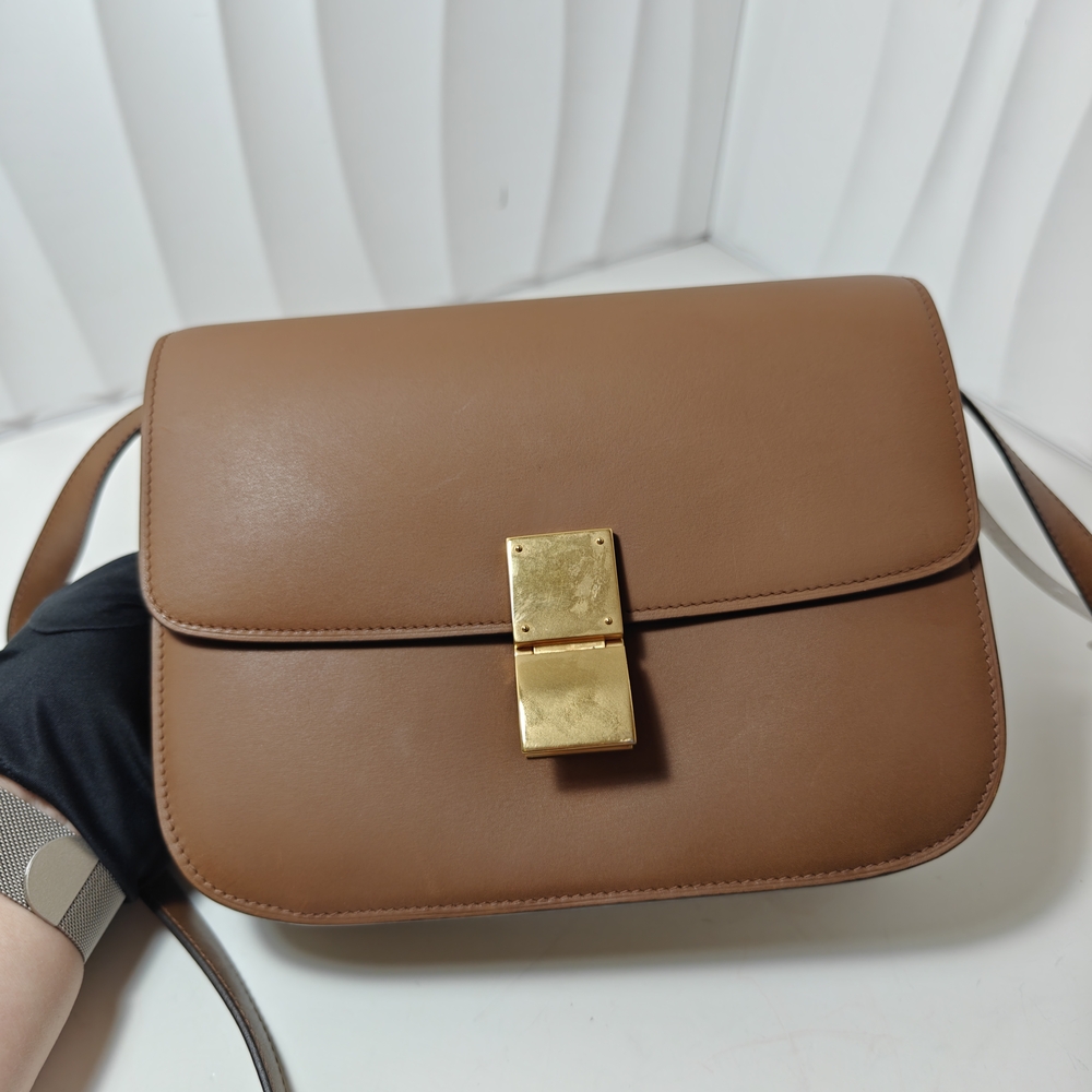 Celine Classic Box Flap Medium Calfskin Leather Bag Caramel - Picture 3 of 16